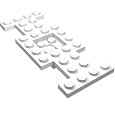 Vehicle Base 4 x 10 x 2/3 with 2 x 2 Recessed Center with Center Hole, 1 x 2 Cutouts (Early Version) (4212a)