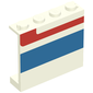 Panel 1 x 4 x 3 - Solid Studs with Red/Blue Stripe Right Print [5580]