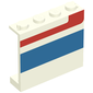 Panel 1 x 4 x 3 - Solid Studs with Red/Blue Stripe Left Print [5580]