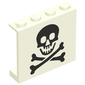 Panel 1 x 4 x 3 - Solid Studs with Jolly Roger Print [6286]