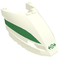 Train Front 6 x 10 x 3 2/3 Triple Curved with Green Stripe and Train Logo Print