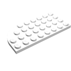 Plate Round Corner Left 4 x 8 with Waffle Bottom (712a)