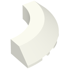 Brick Round Corner 5 x 5 x 1 Slope, Bottom Cut Outs, No Studs, Flat Top (76795)