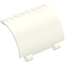 Panel 4 x 8 x 4 Quarter Circle with Axle Holes (76798)