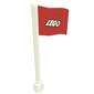 Flag on Flagpole, Wave with Lego Logo Print, Ridged Flagpole