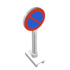 Road Sign Round with No Parking Print (80045)