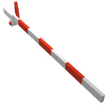 Train Level Crossing Gate Type 1, Assembly with Blue Base & Red Handle (Right) (815c01)