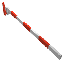 Train Level Crossing Gate Type 1, Assembly with Blue Base & Red Handle (Left) (815c02)