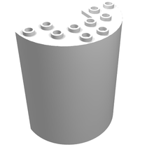 Cylinder Half 3 x 6 x 6 with 1 x 2 Cutout (87926)