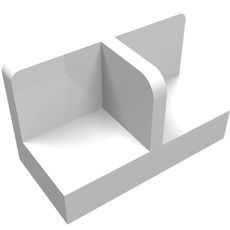 Panel 1 x 2 x 1 with Rounded Corners and Central Divider (93095)
