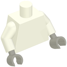 Torso, White Arms, Light Bluish Gray Hands [Plain] (973c27h14)