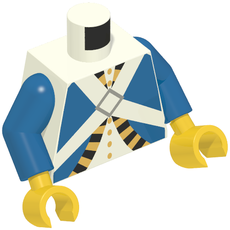 Torso Jacket with White Cross Straps Print (Imperial Soldier), Blue Arms, Yellow Hands (973c28h01pr0204)
