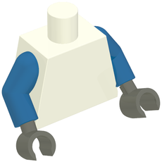 Torso, Blue Arms, Dark Gray Hands [Plain] (973c28h08)