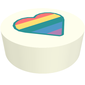 Tile Round 1 x 1 with Rainbow Heart print