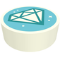 Tile Round 1 x 1 with Diamond on Medium Azure Background print