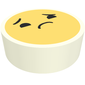 Tile Round 1 x 1 with Smiley Face, Frown/Sad print