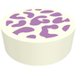Tile Round 1 x 1 with Lavender Leopard print