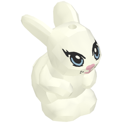 LEGO PART 98387pr0001 Animal, Rabbit / Bunny Sitting with Blue Eyes and ...