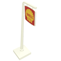 LEGO PART 107pr0001 Road Sign Cantilever Curved with 'SHELL' Print ...