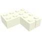Brick 4 x 4 Corner without Bottom Tubes, Slotted (with 1 slot, left side)