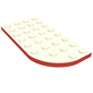 Plate Round Curved 4 x 8 Left with Waffle Bottom with Red Line on Curved Edge Print
