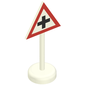 Road Sign Old Triangle with '+' Print Single Piece Unit