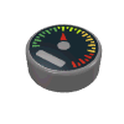 LEGO PART 98138pr0012 Tile Round 1 x 1 with Gauge and Red Pointer Print ...
