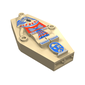 Sarcophagus Lid 2 x 4 x 6 with Mummy Relief with Red, Blue and Gold Print