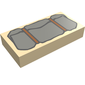 Tile 1 x 2 with Dark Gray Bedroll Print