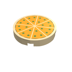 Tile Round 2 x 2 with Pizza Print
