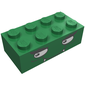 Brick 2 x 4 with Smiling Face with Fangs Print