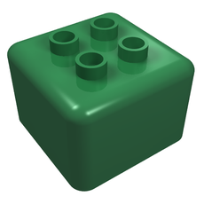 Primo Brick 1 x 1 x 1 with Four Duplo Studs (31007)