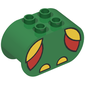 Duplo Brick 2 x 4 x 2 Rounded Ends with Red and Yellow Wings and Yellow Feet Print