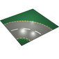 Baseplate 32 x 32 with 6-Stud Curve with Dark Gray Road with Yellow Dashed Lines Print