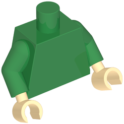 Torso Quidditch Sweater with Slytherin Crest Print, Green Arms, Light Nougat Hands