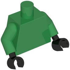Torso, Green Arms, Black Hands [Plain] (973c31h03)