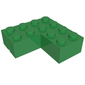 Brick 4 x 4 Corner without Bottom Tubes, Slotted (with 1 slot, right side)