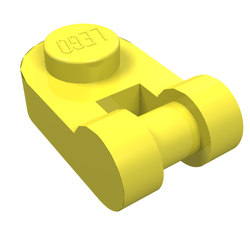 LEGO part 26047 PLATE 1X1 ROUND W/ 3.2 SHAFT in Cool Yellow/ Bright Light Yellow