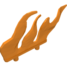 Wave / Flame Rounded Row of Three with Two Pins (87957)