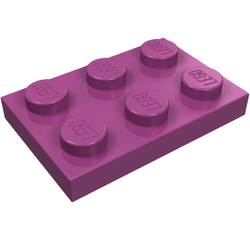 LEGO part 3021 PLATE 2X3 in Bright Reddish Violet/ Magenta