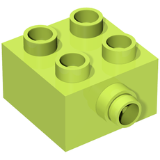 Duplo Brick 2 x 2 - Grooved Pin on Side (22881)