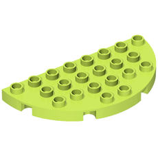 Duplo Plate Round 4 x 8 Semi-Circle (29304)