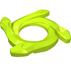 Ring 4 x 4 with 2 x 2 Hole and 4 Snake Head Ends (Ninjago Spinner Crown) (98342)