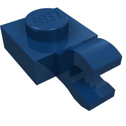 LEGO part 61252 Plate Special 1 x 1 with Clip Horizontal [Thick Open O Clip] in Earth Blue/ Dark Blue