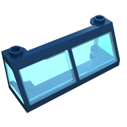 Windscreen 2 x 6 x 2 Train with Trans-Light Blue Glass