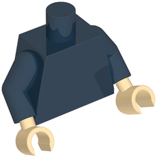 Torso, Dark Blue Arms, Light Nougat Hands [Plain] (973c05h02)