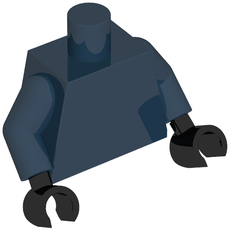 Torso, Dark Blue Arms, Black Hands [Plain] (973c05h03)