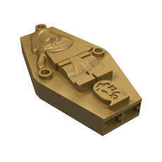 Sarcophagus Lid 2 x 4 x 6 with Mummy Relief [Plain] (30164)