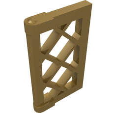 Window 1 x 2 x 3 Pane Latticed with Thick Corner Tabs (60607)