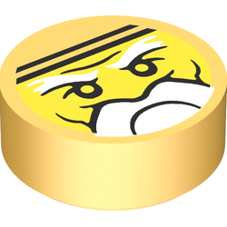 Tile Round 1 x 1 with Ninjago Trapped Sensei Wu Print